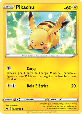 Cartas Pokemon Elétrico (Escolha Livre) - A
