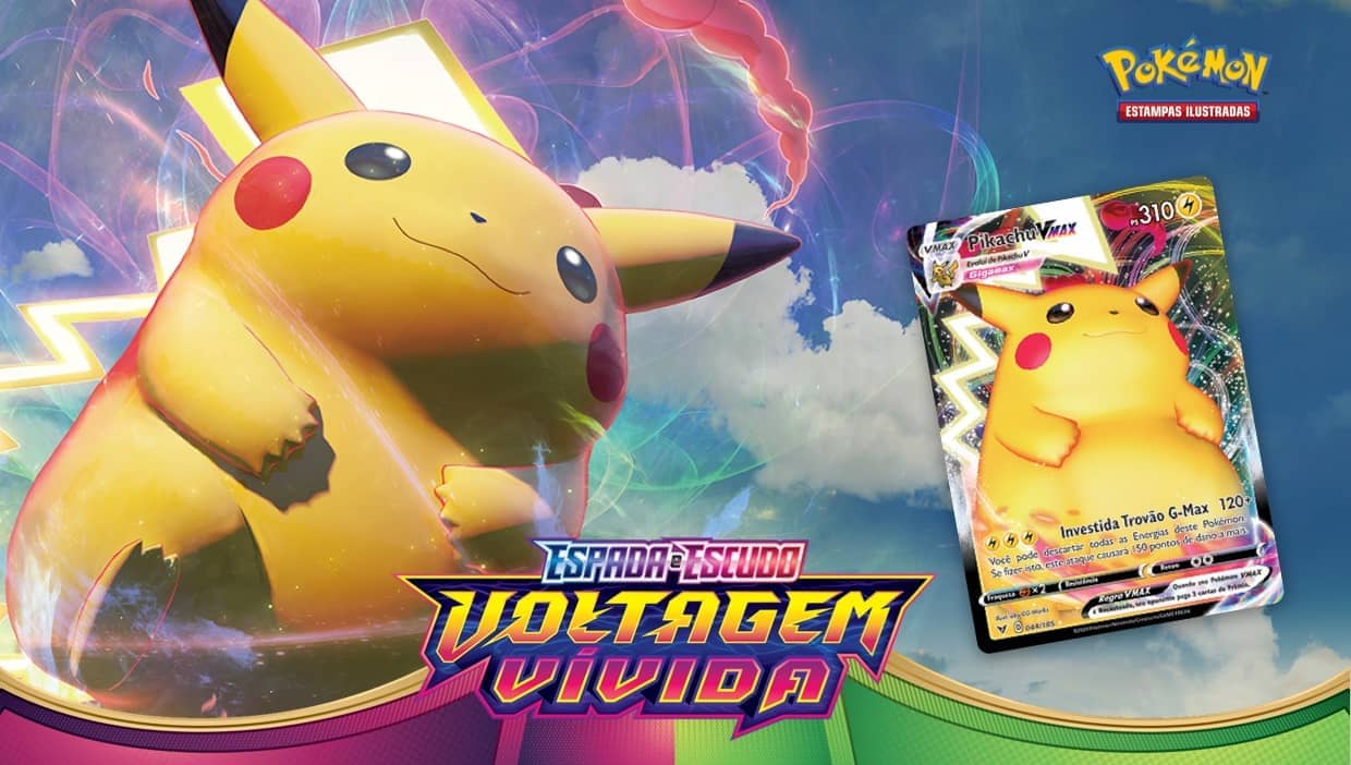 Kit Carta Pokémon Energia Lutador Pétrea Voltagem Vívida